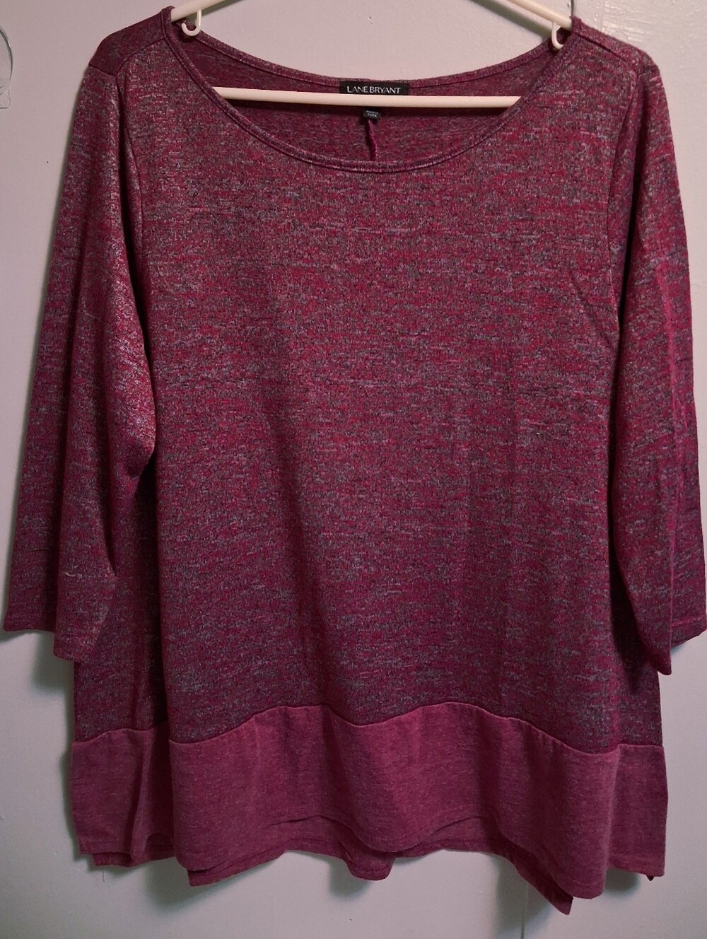 Lane Bryant Rose Marled Scoop Neck Tunic with Contrast Hem